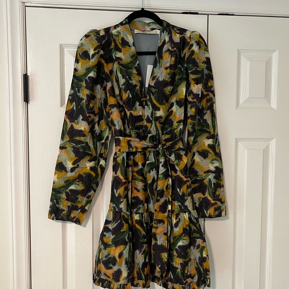 NWT Marie Oliver Velma Mini Dress in Tiger Lily, Size XS - Picture 4 of 7